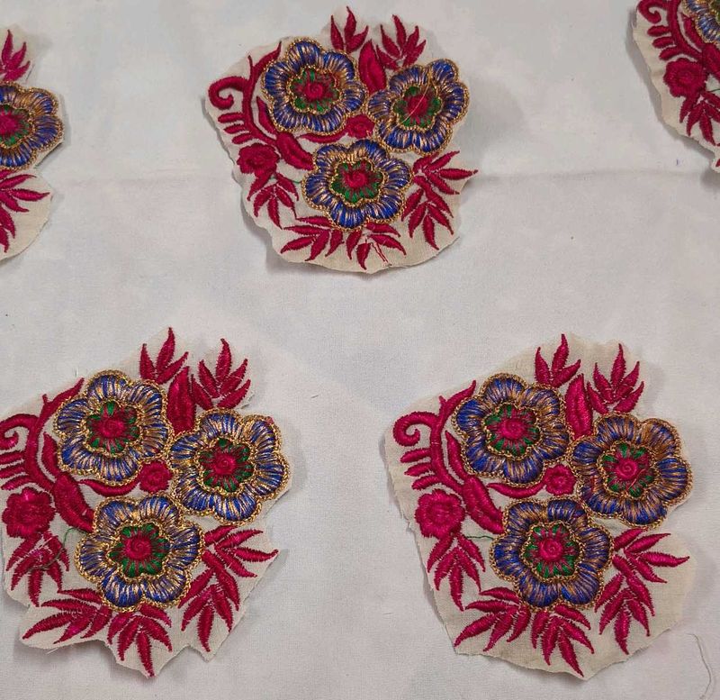 Embroidered Flower Appliques (Set of 10) art craft