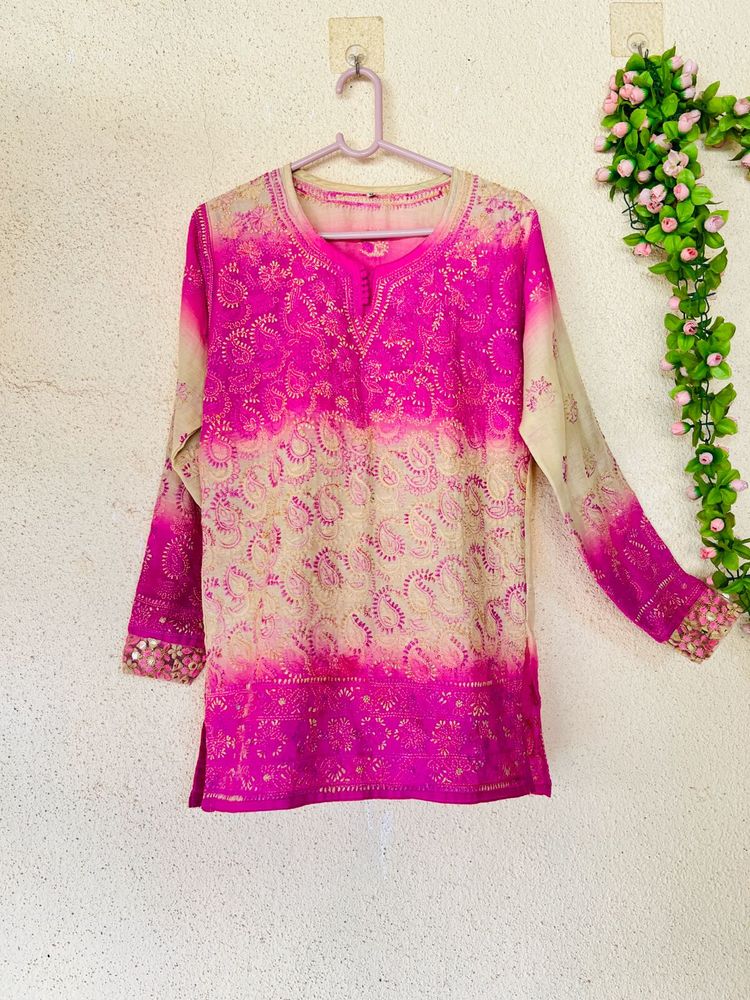 Beautiful Pink Ombre Kurta