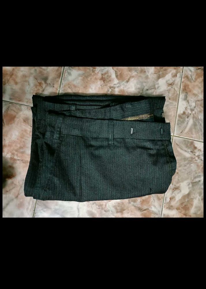 Classic Dark brown Striped formal Pants