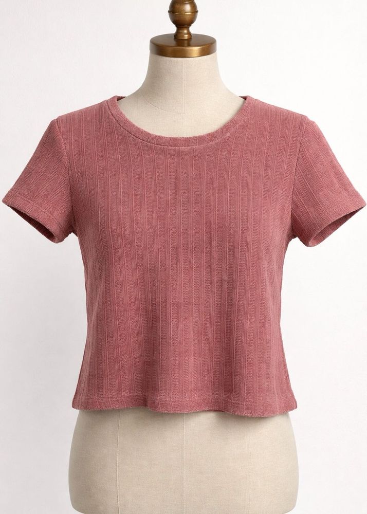 ZARA Ribbed/ Knit Short Sleeve Top