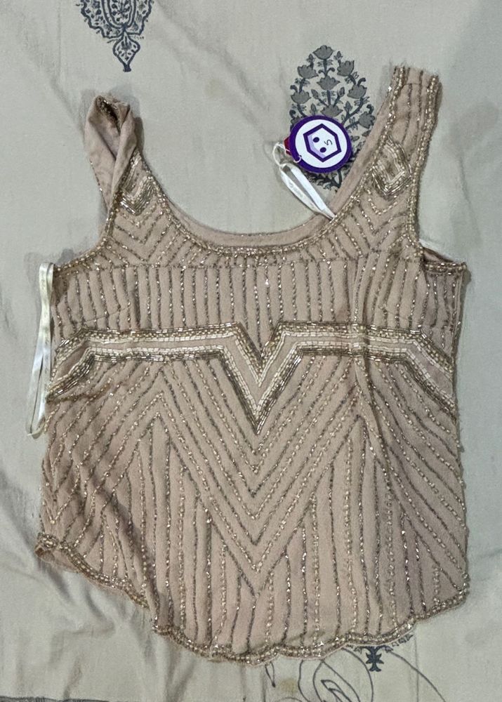 Y2k Beaded Embellished Sleeveless Top