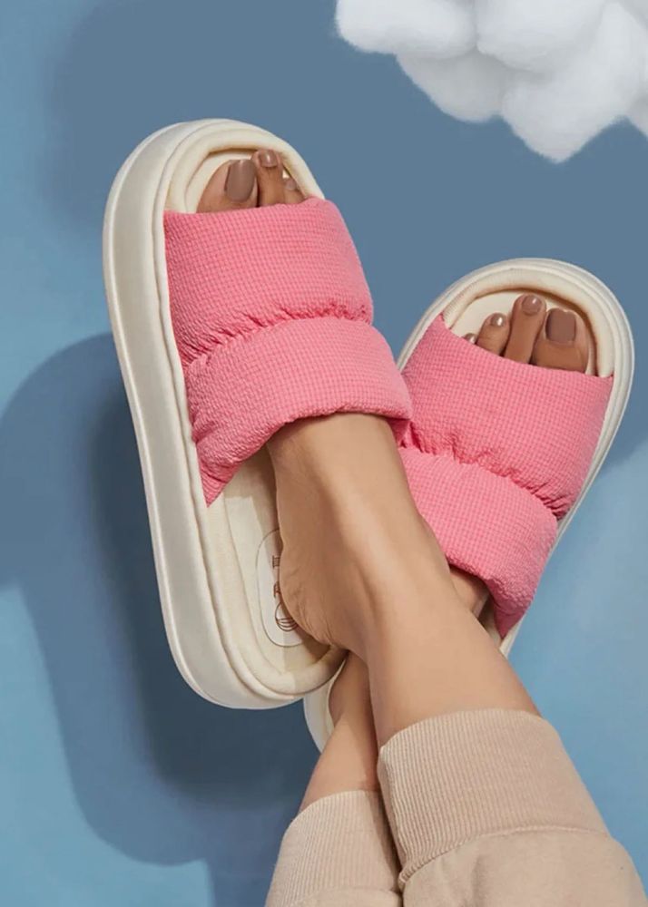 Comfy Pink Padded Slides