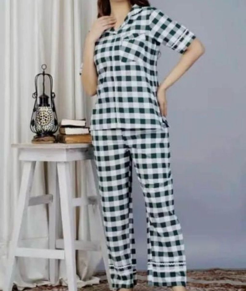 Cozy Green Checkered Pajama Set