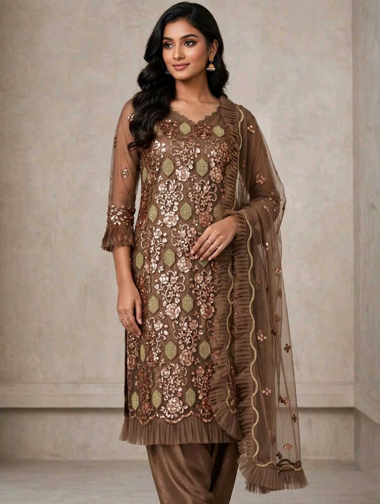 Embellished Kurta Set with Dupatta