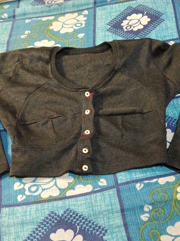 Dark Grey Cropped Blouse