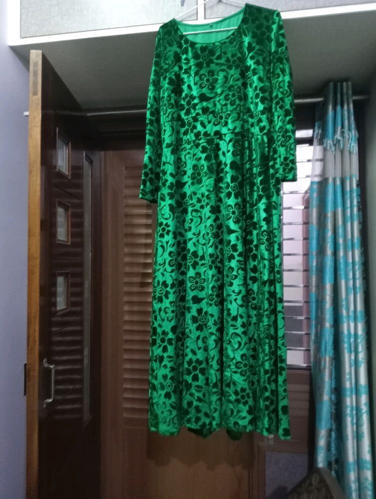 Offer Offer Checkout Today  And Get Assured Free Gift With  velvet gowm Long  Dress