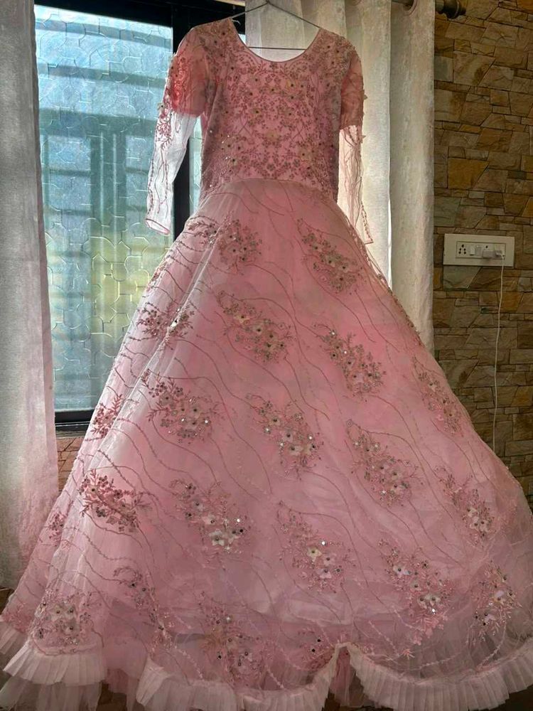 Beautiful Pink Embellished Gown