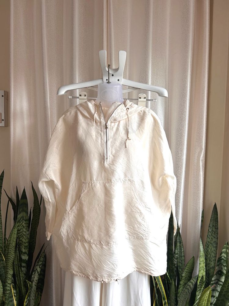 Imported pure silk oversized hoodie