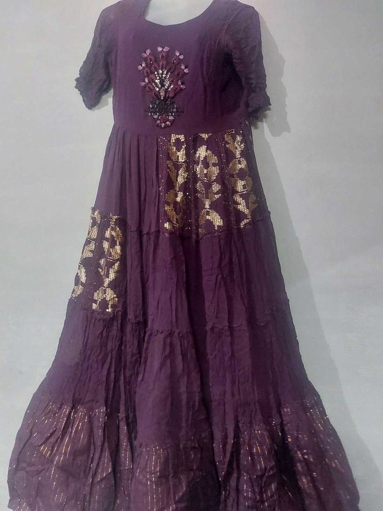 purple beautiful gawn