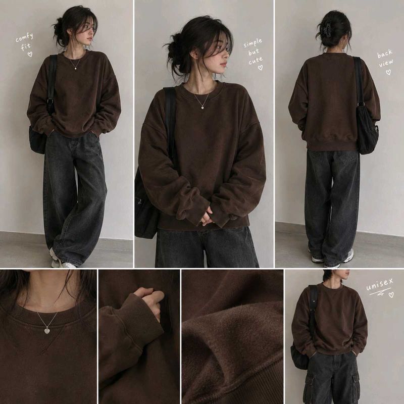 H&amp;M Brown Oversized Sweatshirt
