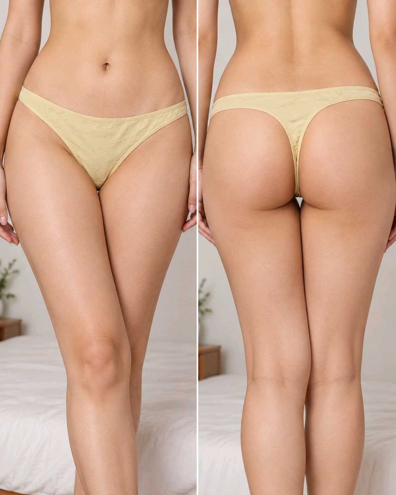 Matalan Pale Yellow Thong Panty