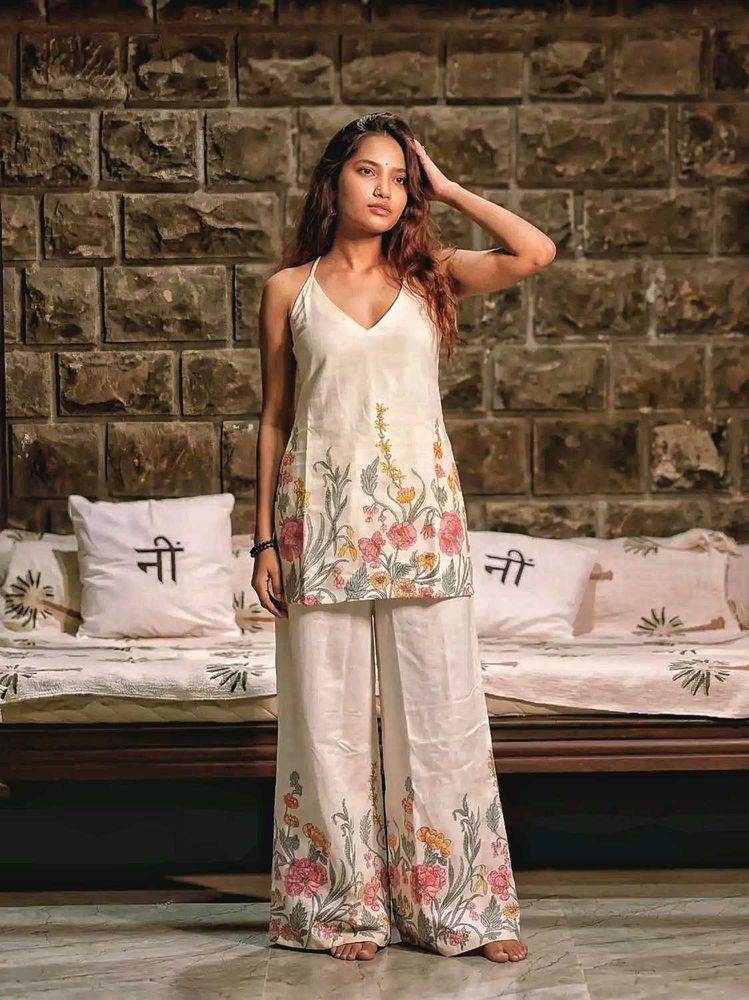 Nishorama Boho Floral Halter Top &amp; Pant