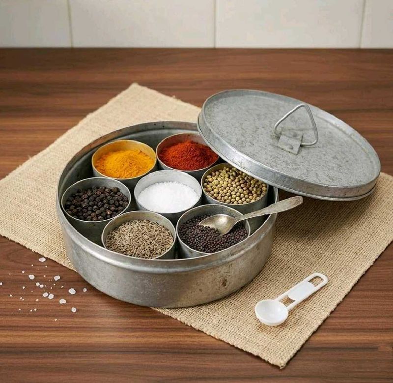 Rare Vintage Pure Aluminium masala box