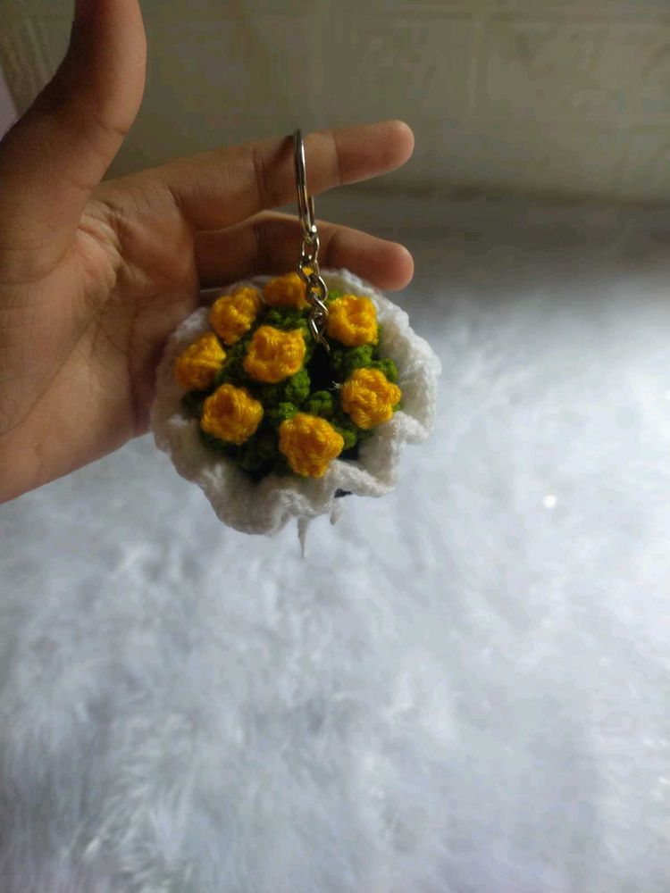 Handmade Crochet bouquet Keychain