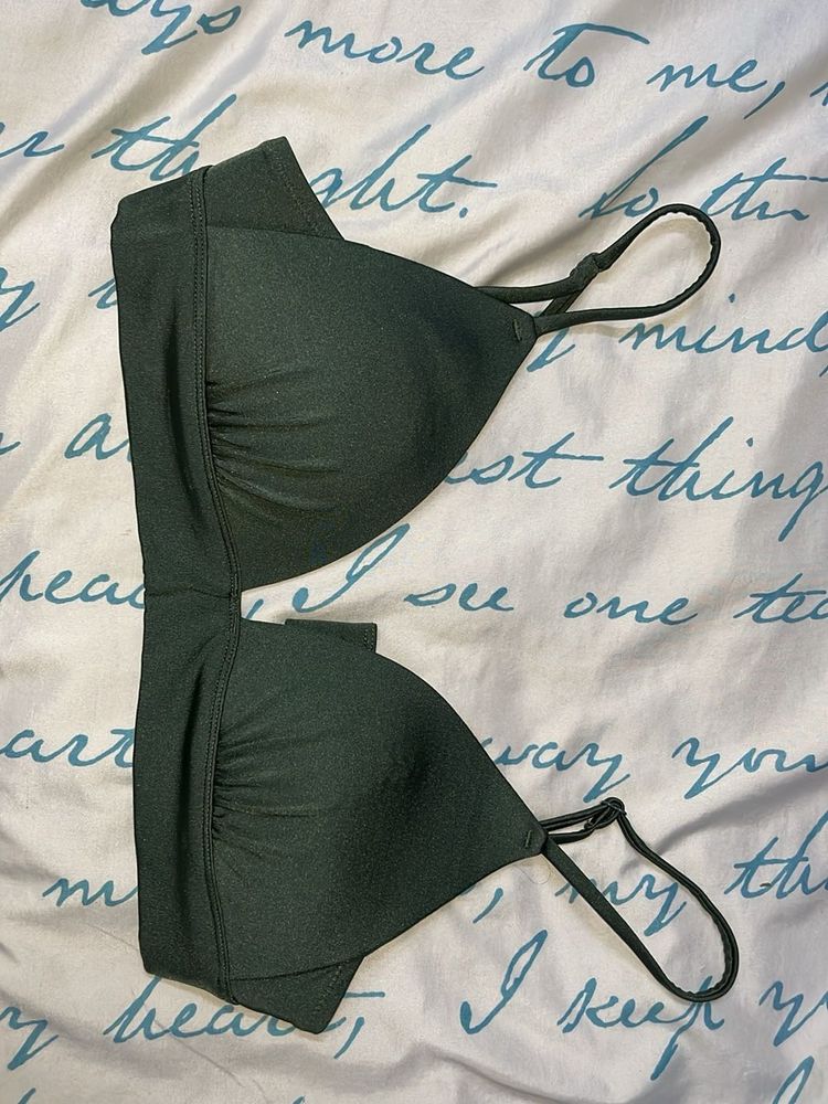 Stylish Dark Green Bikini Top