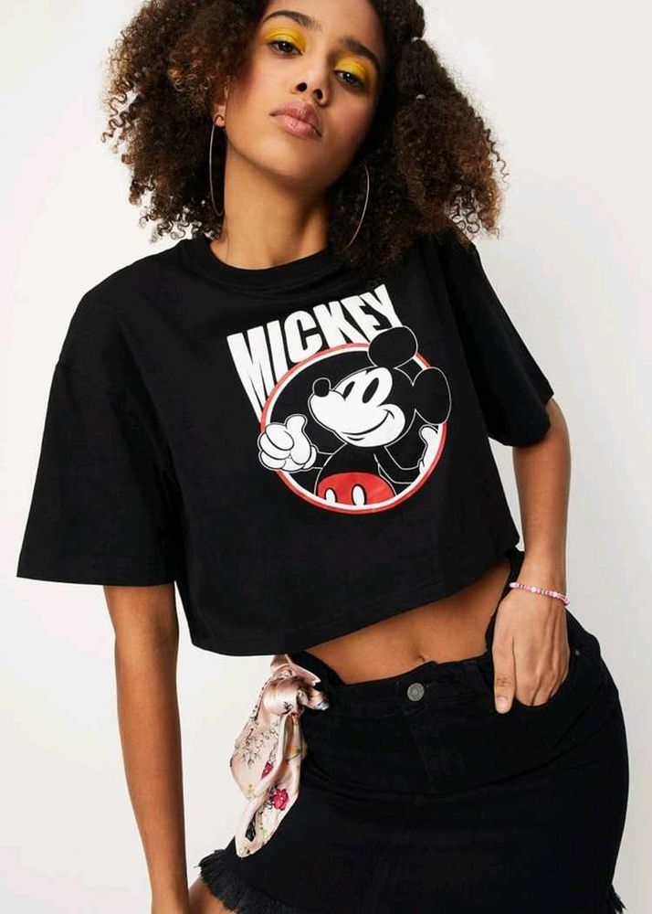 Cute Mickey Mouse Cropped T-Shirt XXL