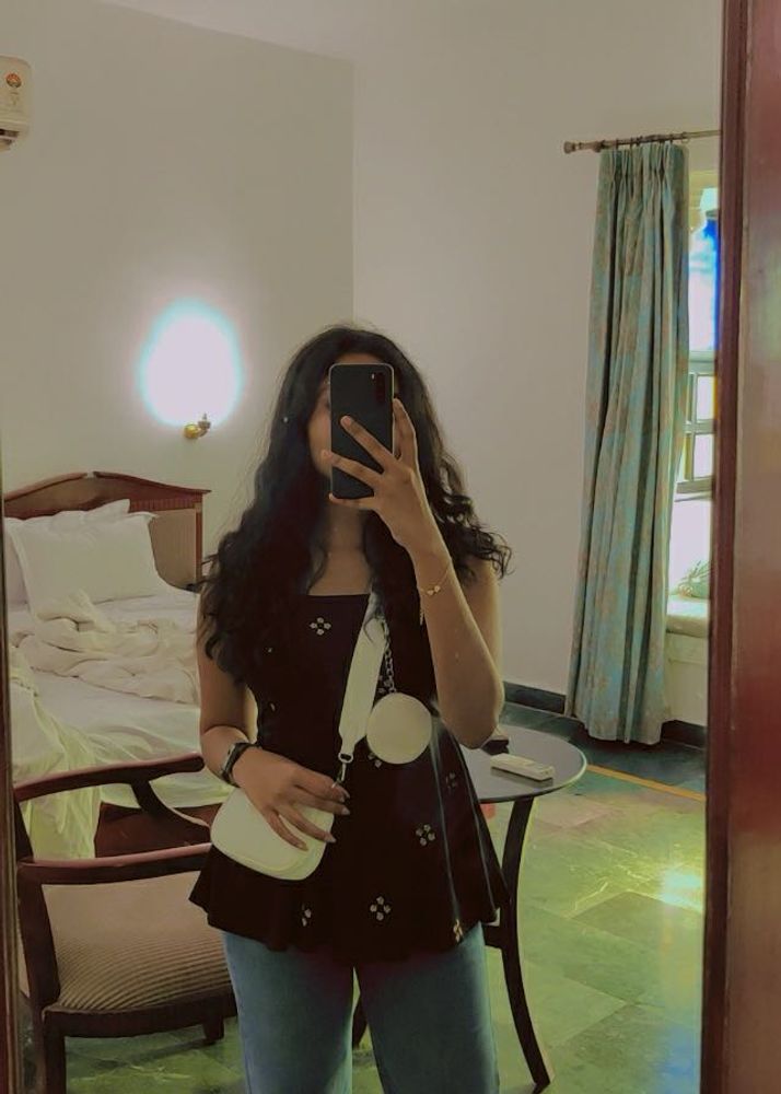 Black Embroidered Short Kurti
