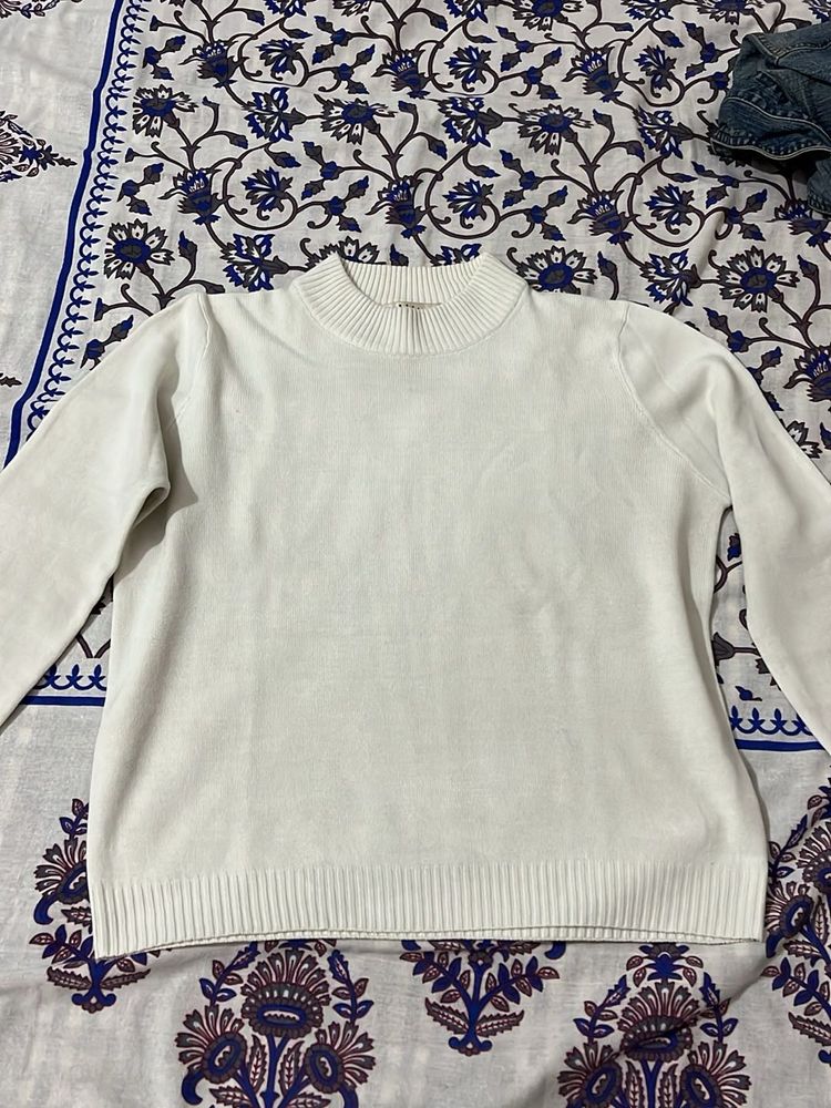Classic White Knit Sweater
