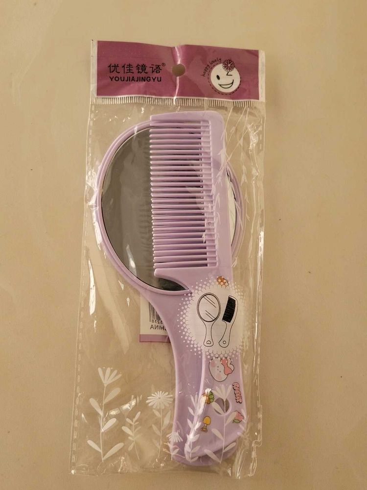Comb with Mirror - Purple