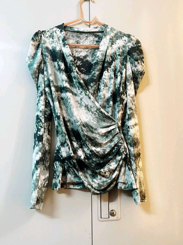 Stylish Ruched Wrap Top