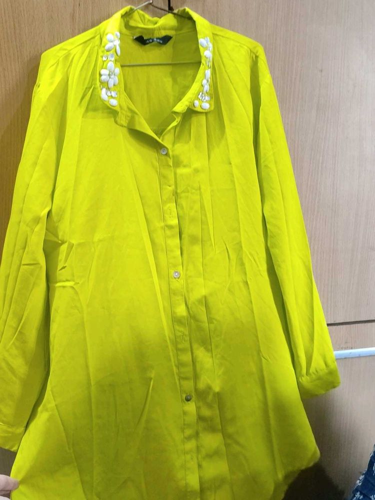 Bright like green Embellished Kurta