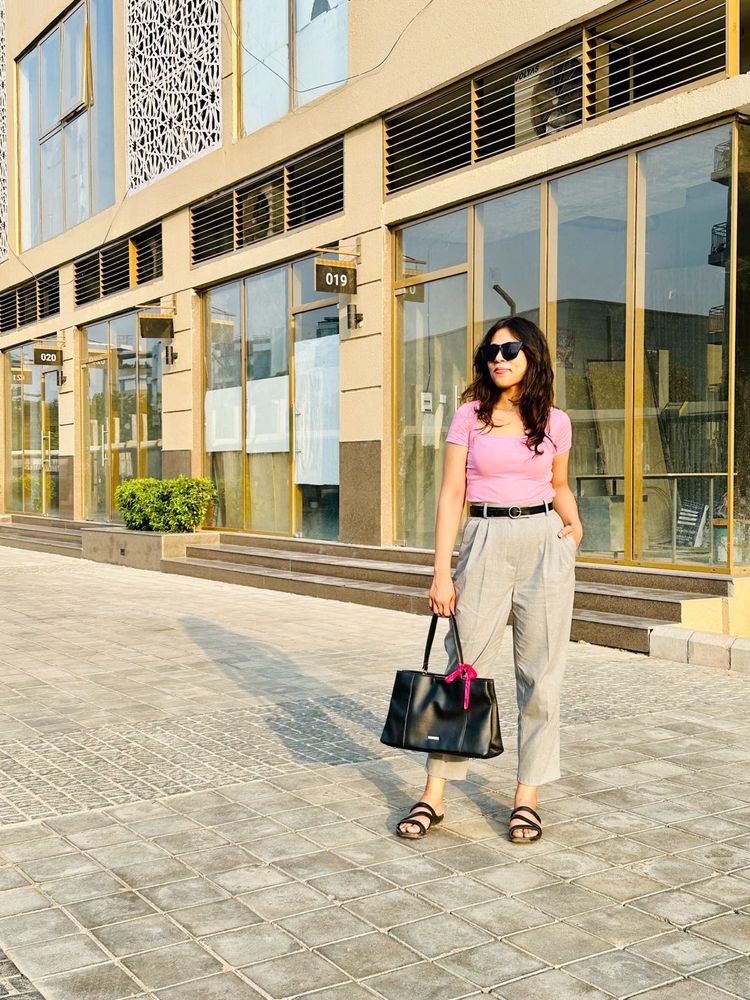H&amp;M highwaisted grey trouser