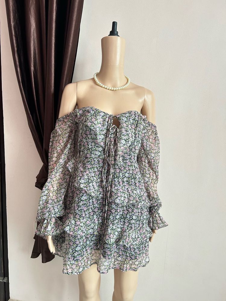 Floral Off-Shoulder Mini Dress