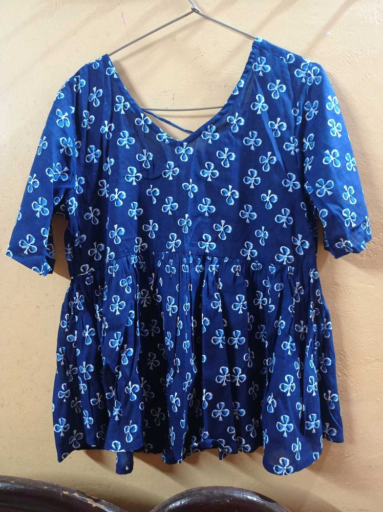 Boho Blue Printed Kurta / Top