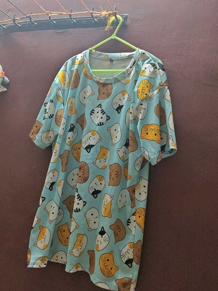 Cat Print night dress