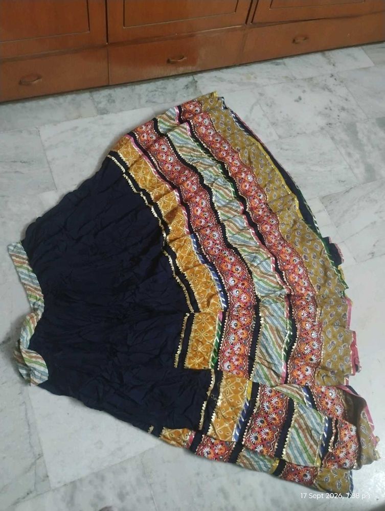 Embroidered Flared Ethnic Skirt