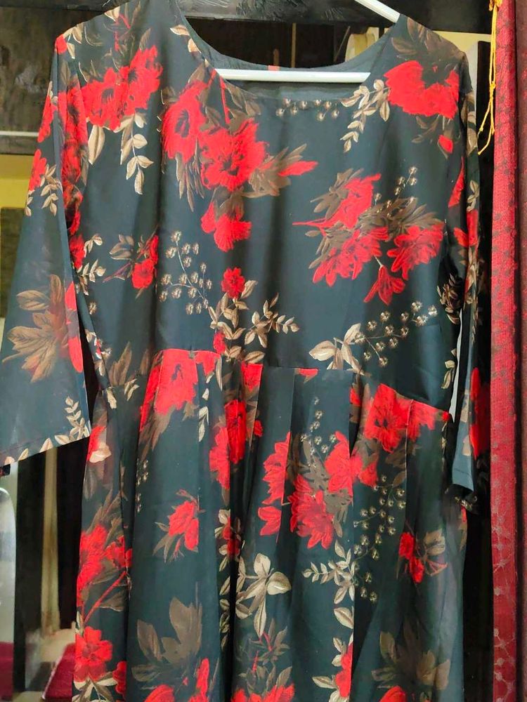 Elegant Floral Print Kurta