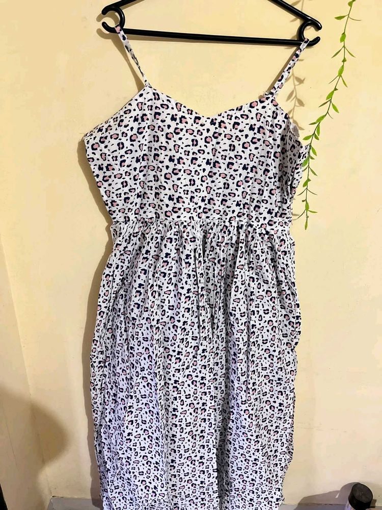 Leopard Print Spaghetti Strap Dress