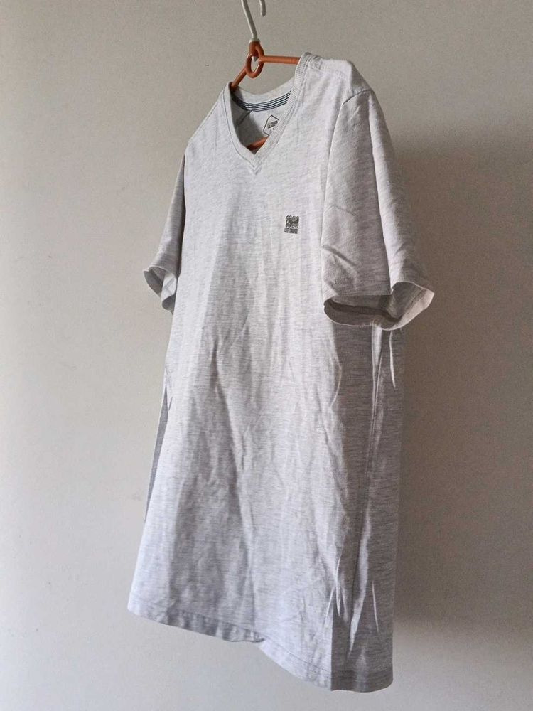 Men's Grey V-Neck T-Shirt