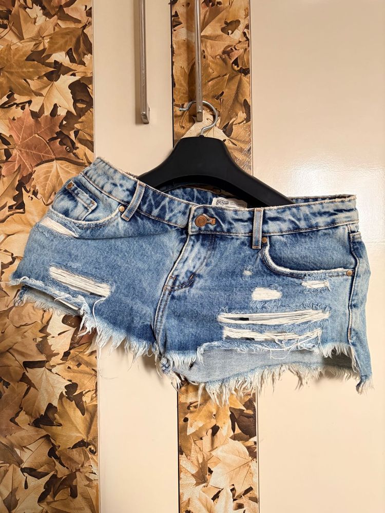 Distressed Denim Shorts