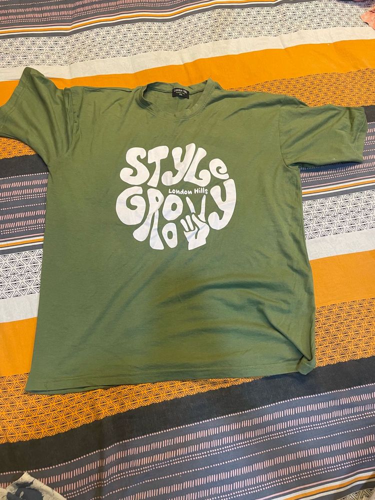 Branded oversized Olive Green "Style Groovy" T-Shi