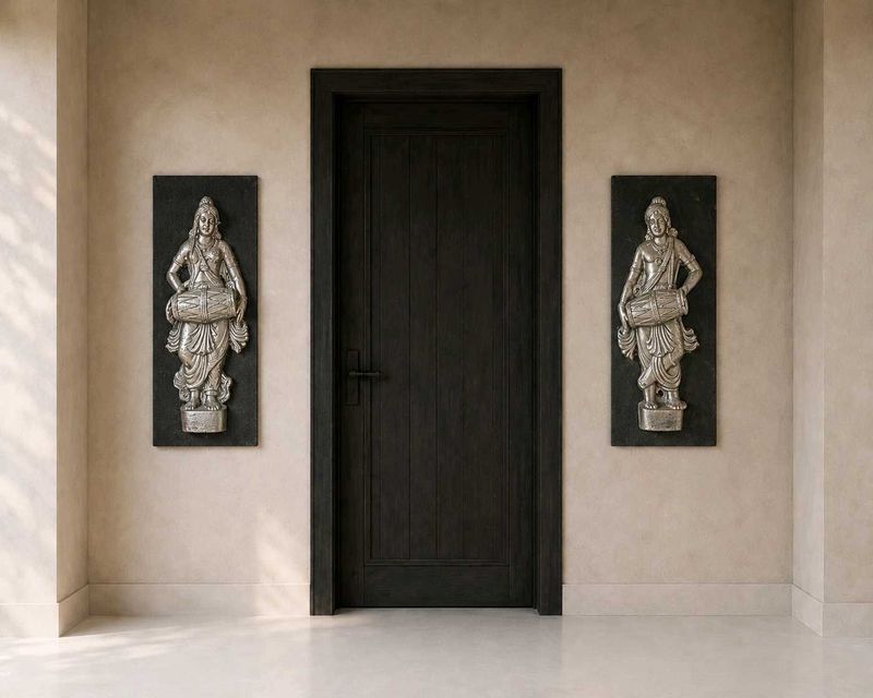 Decorative Wooden Wall Figure Pair