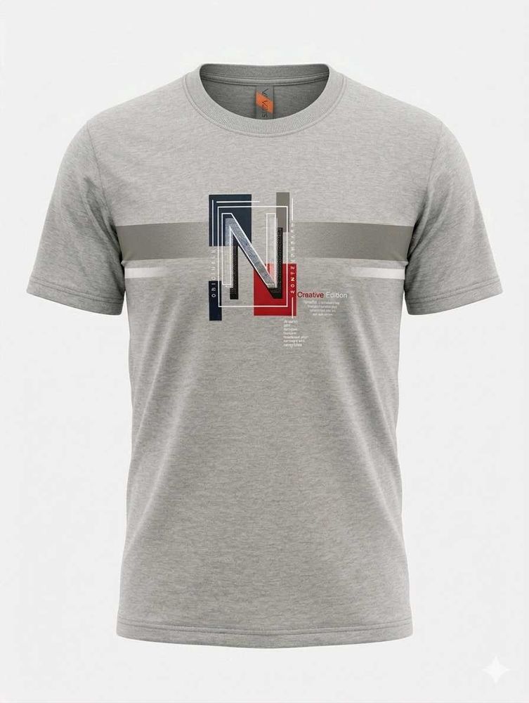 Unisex Grey Graphic T-Shirt