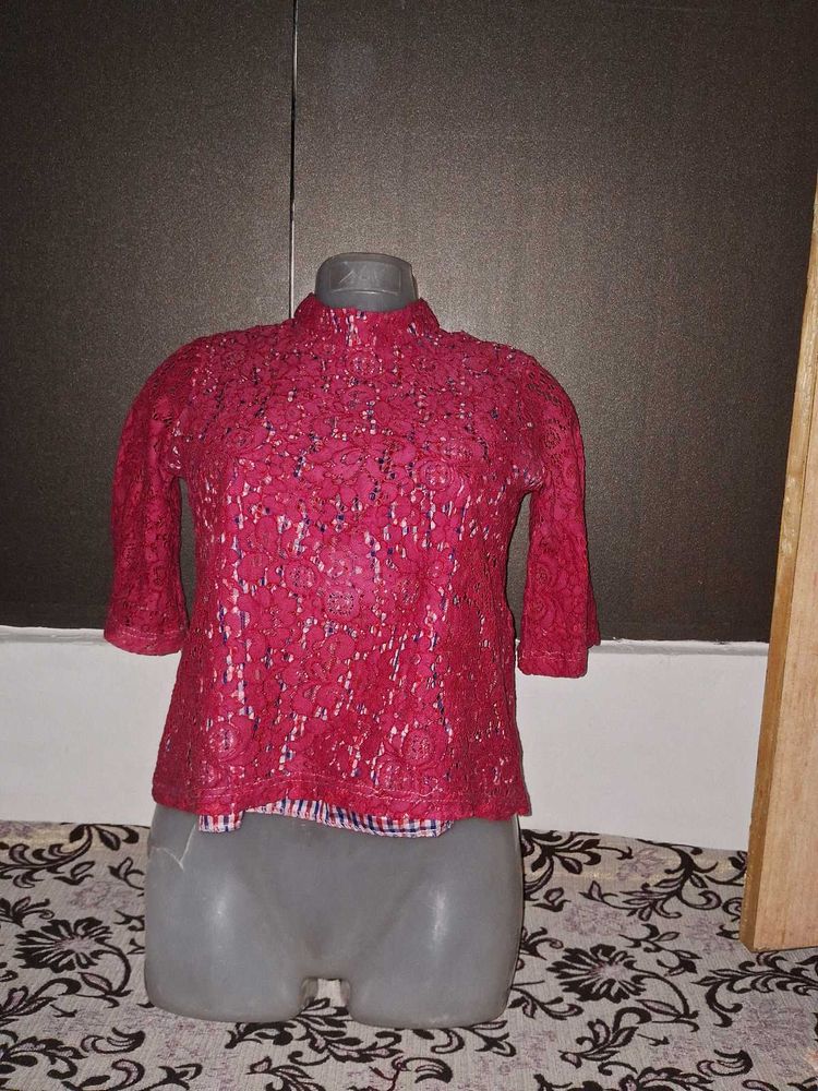 Chic Lace Mock Neck Top
