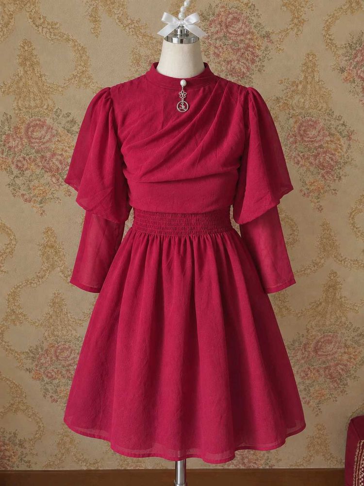 Chic Red A-line Dress