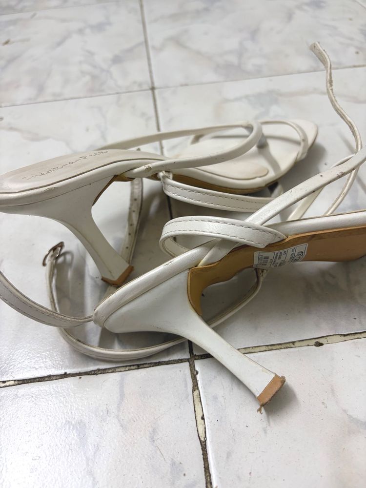 White Strappy Heeled Sandals