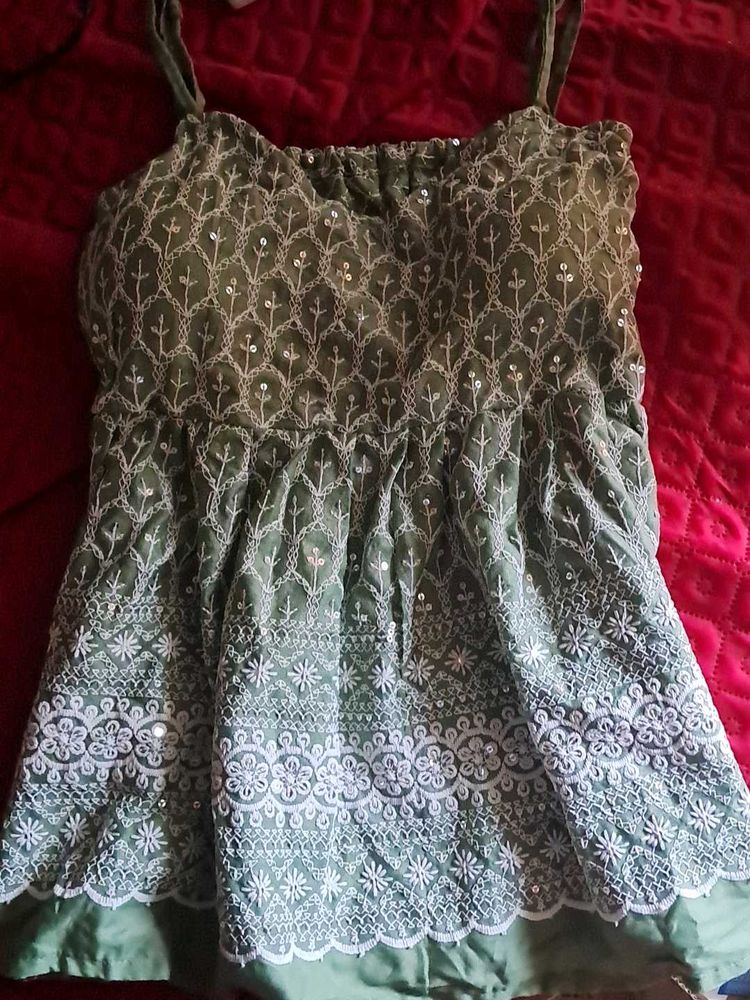 Embroidered Sequined Camisole Top