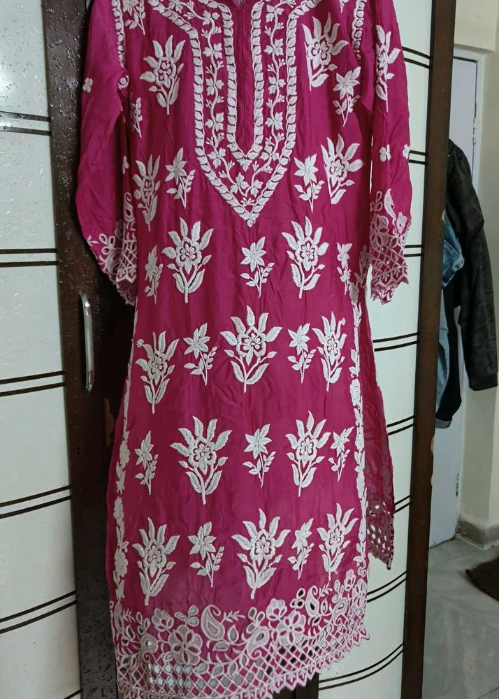 Premium crepe Cutwork luknowi set