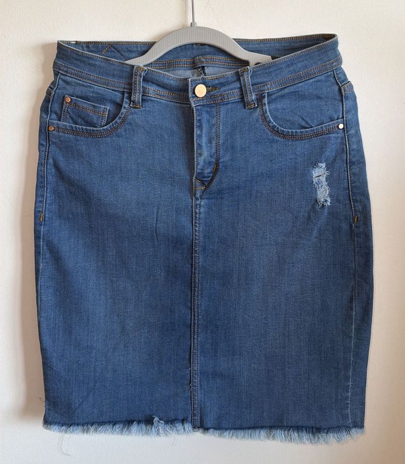 Blue Denim Classic Skirt