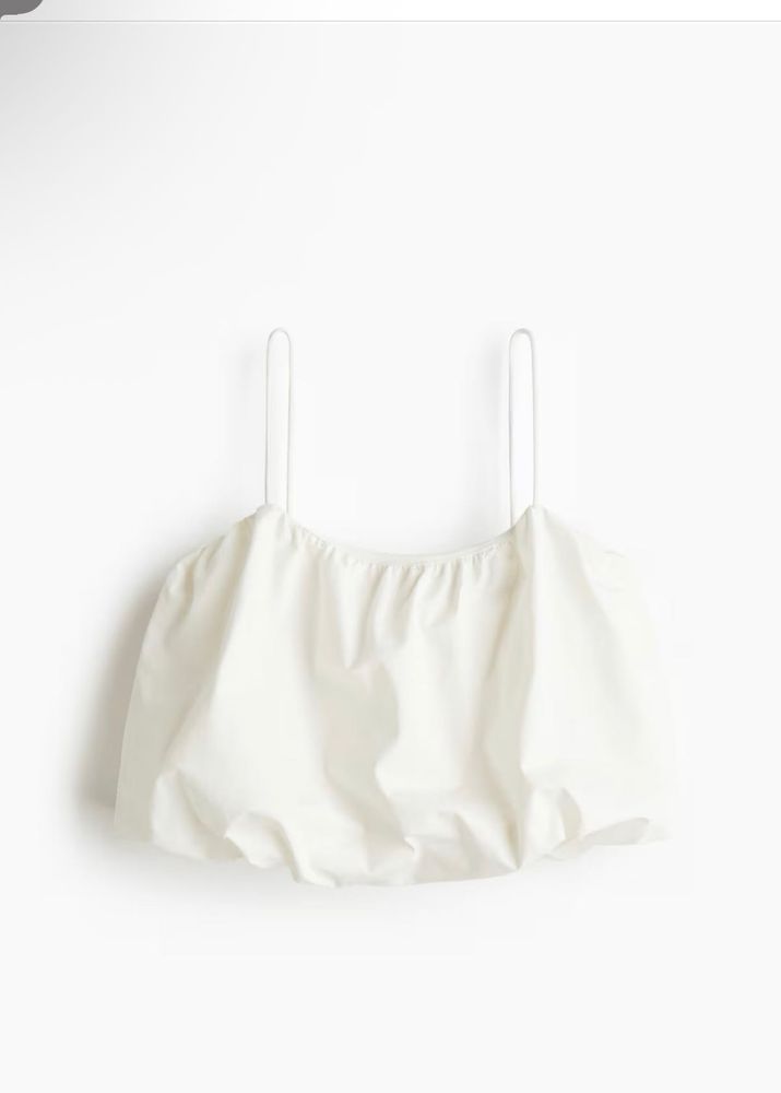 Chic White Bubble Crop Top H&amp;M
