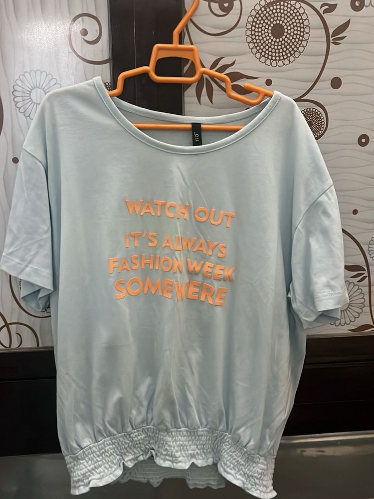 Light Blue Graphic T-Shirt