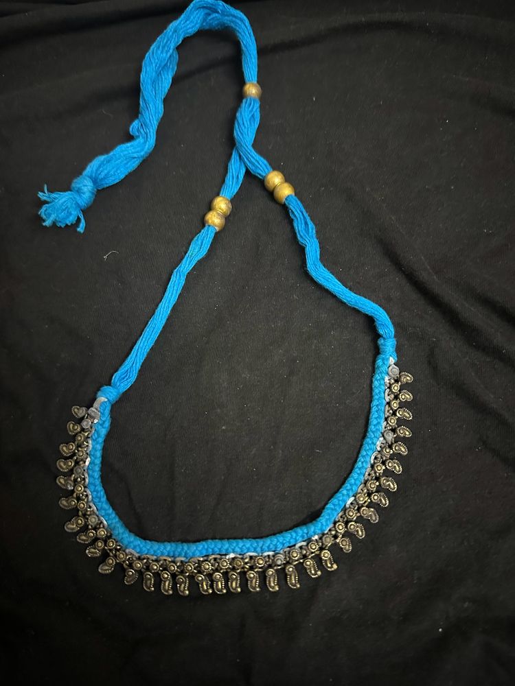 Blue Oxidised Necklace