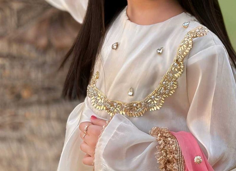 white colour very beautiful party wear dress