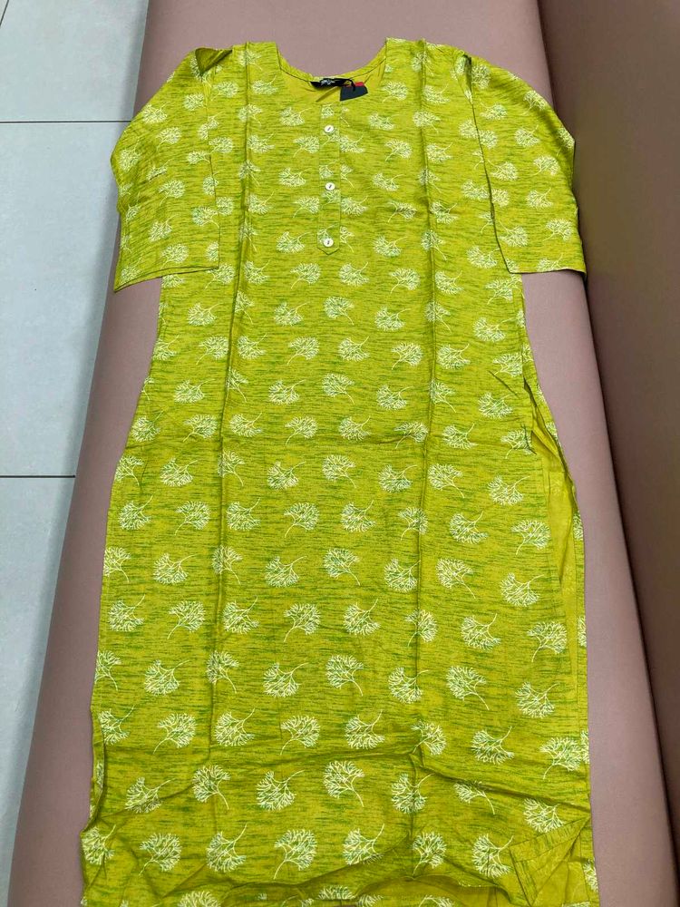 Green Floral Print Kurti