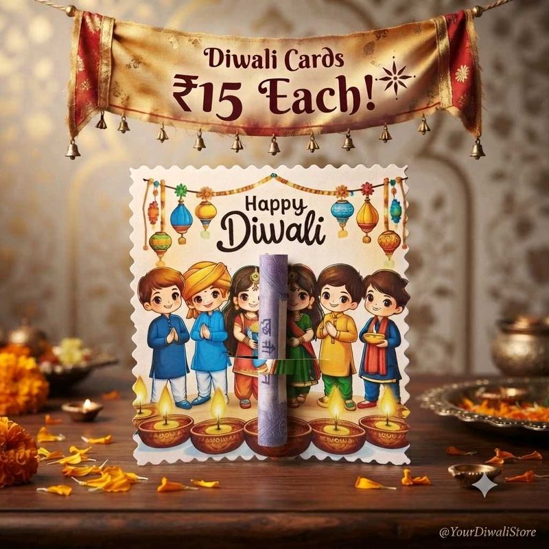 diwali 🎇 10 card 🅰️envelope