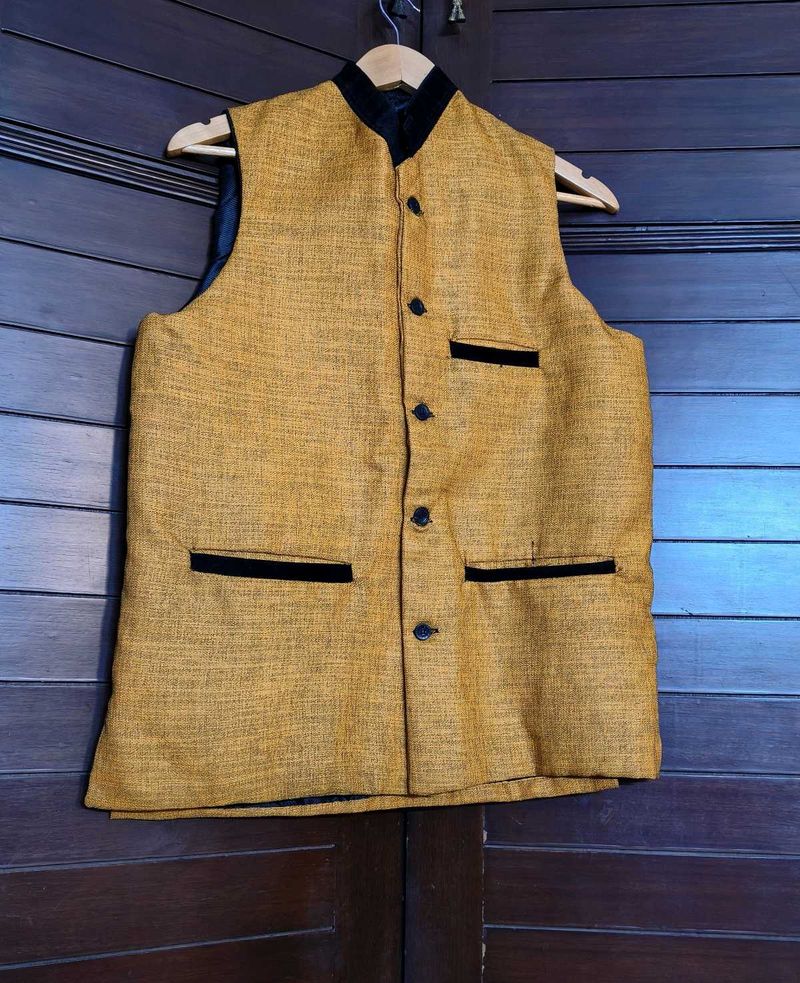 Men's Stylish Yellow Nehru Jacket